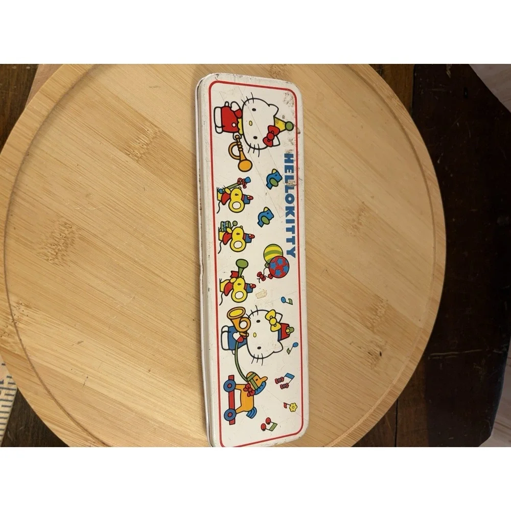 White Sanrio‎ Hello Kitty Metal Pencil Case 1976 Japan Mimmy VTG